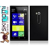Skinomi TechSkin - Black Carbon Fiber Film Shield & Screen Protector for Nokia Lumia 900
