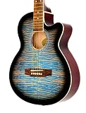 Produkt-Bild: 4/4 Akustik Gitarre "Western Style" Blue Tiger Dekor, Walnuss Griffbrett und Ersatzsaiten