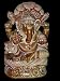 Sitting Ganesha Statue on Lotus Base with 5 Hooded Serpent Pink Stone Sculpture 8 Inch