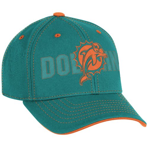 NFL Boy's End Zone Youth Structured Adjustable Hat - NE08B (Miami Dolphins, Youth 4-7)