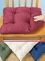 Button-Tufted Chair Pad, Color Beige