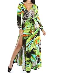 Sexy Belted Polyester/Spandex General Print Ankle Length Summer Bandage Dress/Club Dress/Party Dress/Maxi Dress 