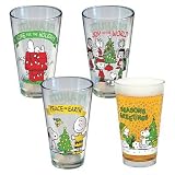 Peanuts Holiday Pint Glass Set of 4