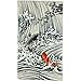 New 32" x 59" Japanese Noren Koi In Waterfall