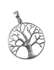 925 Silver Tree of Life Circle Pendant