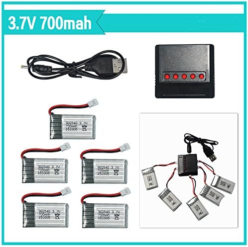 Charger Battery Sets 3.7V 700mAh 902540 Lipo Battery 5Pcs and X5 Charger for Mini Quadcopter