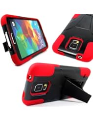 Wireless: myLife Dark Jet Black and Bright Red - Neo Hybrid Series (Built In Kickstand) 2 Piece + 2 Layer Case for NEW Galaxy S5 (5G) Smartphone by Samsung (External Hard Fit Armor With Built in Kick Stand + Internal Soft Silicone Rubberized Flex Gel Bumper Guard) - myLife Brand Products