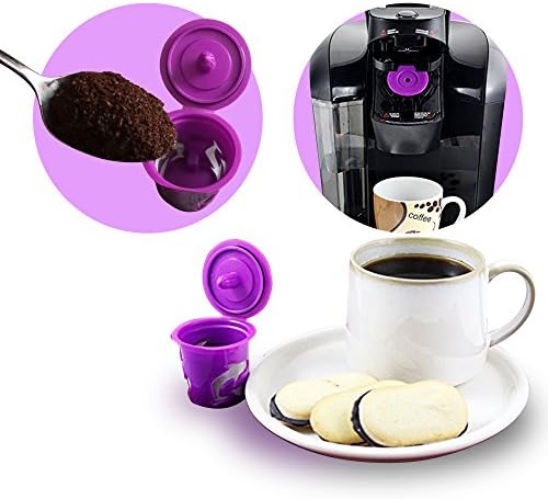 3 pk, Prime Quality Reusable Single-serve K-cups Coffee Mesh Filter Cups in Purple