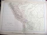 PERU BOLIVIA GEOGRAPHICAL MAP MAPS ANTIQUE PRINT c1835