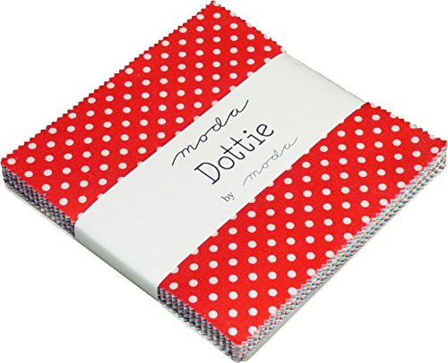 Dottie Moda Charm Pack, Set of 42 5-inch (12.7cm) Precut Cotton Fabric Squares