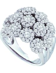 2.21CTW ROUND DIAMOND LADIES FASHION FLOWER RING