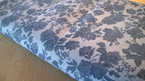 Beautiful Medium Dark Blue Floral Quilting Fabric, Two (2) Yards Pre-cut