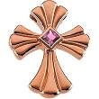14K Rose Gold Pink Tourmaline Cross Pendant