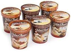 Gelato Classico Coffee Lover's Combo - 2 Pints Each of Caffe Moca Gelato, Double Espresso Bean Gelato, and Tiramisu Gelato (Pack of 6)