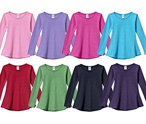 City Threads Girls Thermal Long Sleeve Tunic Shirt For School & Play, Made in USA