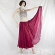 Burgundy Silk Full Circle Skirt