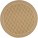 Safavieh Courtyard Collection CY5142B Coffee and Sand Indoor/ Outdoor Round Area Rug, 6-Feet 7-Inch Round