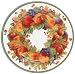 Caspari Pamela's Wreath 2 Paper Dinner Plate Package, Ivory