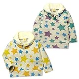 ベビー服 男の子 トレーナー 長袖 Moujonjon ムージョンジョン 裏起毛 星柄 ニットソー ショールカラー 男児 ベビー (2.グリーン/95cm)