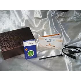 Electronic Cigarette Starter Kit; Color: Stainless with Red LED; Model DSE901