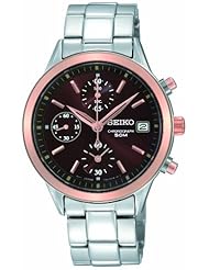 Seiko Womens SNDY44 Stainless Steel Analog with Brown Dial Watch