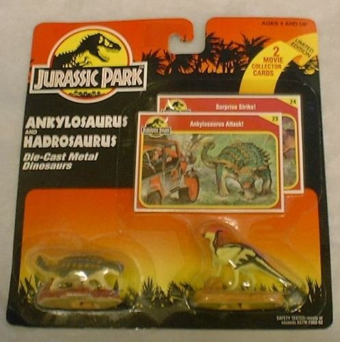 1993 Tonka Kenner Jurassic Park Ankylosaurus and Hadrosaurus Die-Cast Metal Dinosaurs