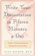 Writing Your Dissertation in Fifteen Minutes a Day