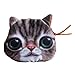 HuaYang Fantastic Cartoon Cat Head Shape Wallet Coins Purse Holder Pouch(Dark Coffee Meow)