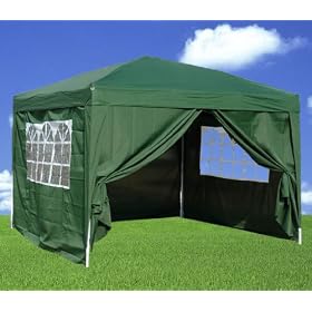 Heavy Duty 100% Waterproof 3m x 3m Gazebo Marquee Awning Party Tent Canopy Green 260g Polyster Steel Frame