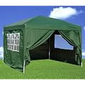 Heavy Duty 100% Waterproof 3m x 3m Gazebo Marquee Awning Party Tent Canopy Green 260g Polyster Steel Frame