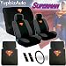 Search : New Superman Car Seat Covers Set with Heavy Duty Rubber Floor Mats, Shoulder Pads and Steering Wheel Cover
