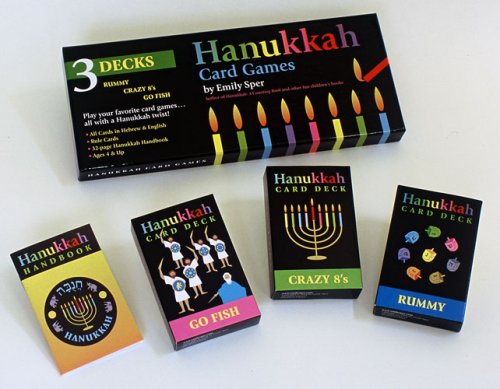 Hanukkah Card Games: Go Fish, Crazy 8's, Rummy(3 Decks Boxed)