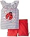 Kids Headquarters Girls' Stripes Top with Red Shorts