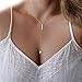 Ammazona Women Bohemia Simple Little Triangular Tassels Chian Bar Alloy Necklace