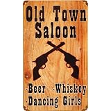 Vintage Old Town Saloon Metal Bar Sign
