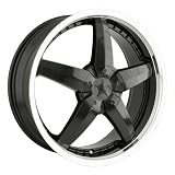 18x7.5 DIP Laser (D95) (Black w Machined Lip) Wheels Rims 5x112 120 (D95-8709B) by DIP