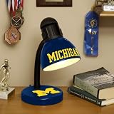 MICHIGAN WOLVERINES Team Logo DESK LAMP (14.5 Tall x 6 Wide) with High Gloss Baked-Enamel Finish