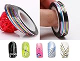 SET of 10 Nail Tape Stripe Decoration Sticker Hologram SET of 10 Nail Tape Stripe Decoration Sticker Hologram