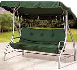 QUEENSGARDEN Gartenschaukel Swing silber/ grün Metall