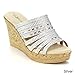 Nature Breeze Warrant-01 Women's Rhinestone Glitter Slingback Wedge Sandals