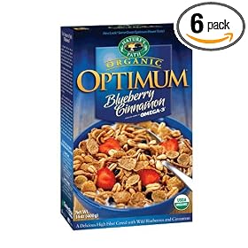 Nature's Path Organic Optimum Breakfast Cereal, Blueberry-Cinnamon with Omega 3, 14-Ounce Box (Pack of 6)