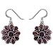 Birthday Presents Silver Garnet Earrings 1.5 inches (erg033)
