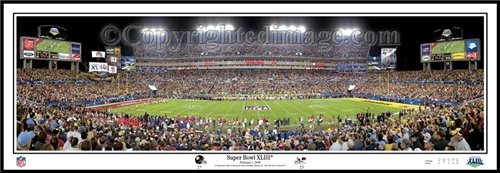 Super Bowl XLIII Champions - Pittsburgh Steelers vs. Arizona Cardinals 13.5 x 39 Panoramic Photo - U