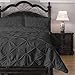 Pinch Pleat Comforter Set - 3-Piece - by ExceptionalSheets, King, Charcoal (PinchComf_KG_CA)