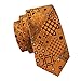 Hi-Tie Mens Orange Silk Tie Hanky Cufflinks set (Novelty)