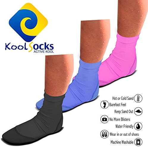 Kool Socks - Active Kool, Unisex Sand/Water Neoprene Athletic Socks for Beach, Lake, Swimming Activities.(Xtra Small, Blue)