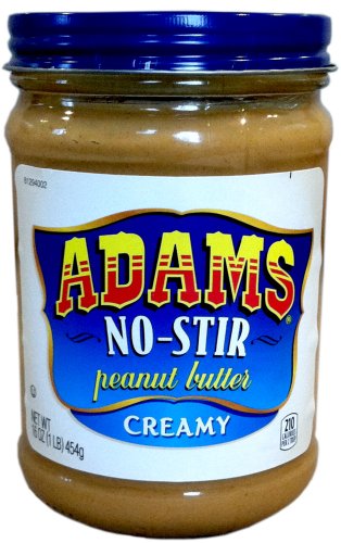 Adams NO-STIR Natural CREAMY PEANUT BUTTER 16oz (6 Pack)