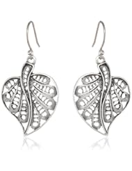 Lucky Brand Silver Leaf Drop Earrings