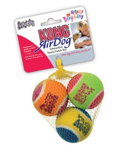 KONG Air Dog Squeakair Birthday Balls Dog Toy, 