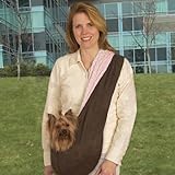 East Side Collection Reversible Sling Pet Carriers  -  Versatile Polyester Over-the-Shoulder Carriers for Small Dogs, Brown/Pink